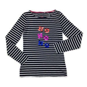 Boden NWOT Top Christmas Stripe Metallic Shirt